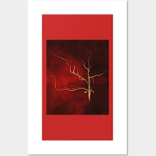 Kintsugi Red #art #decor #buyart #japanese #gold #red #kirovair #design Posters and Art